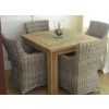 1m Reclaimed Teak Taplock Dining Table with 4 Donna Chairs  - 0